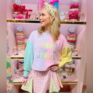 “Silly Rabbit, Easter is for Jesus”
Colorful Graphic Sweatshirt🐰✝️